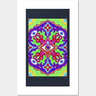 Trippy Hippie Groovy Pattern for iPhone or stickers design Posters and Art